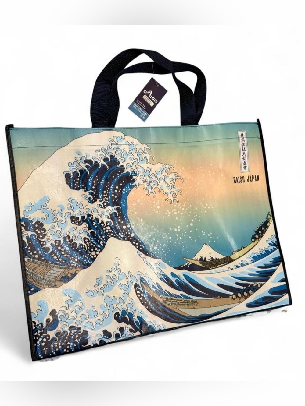 Daiso Japan Hokusai Great Wave Tote Bag NWT Japanese Art